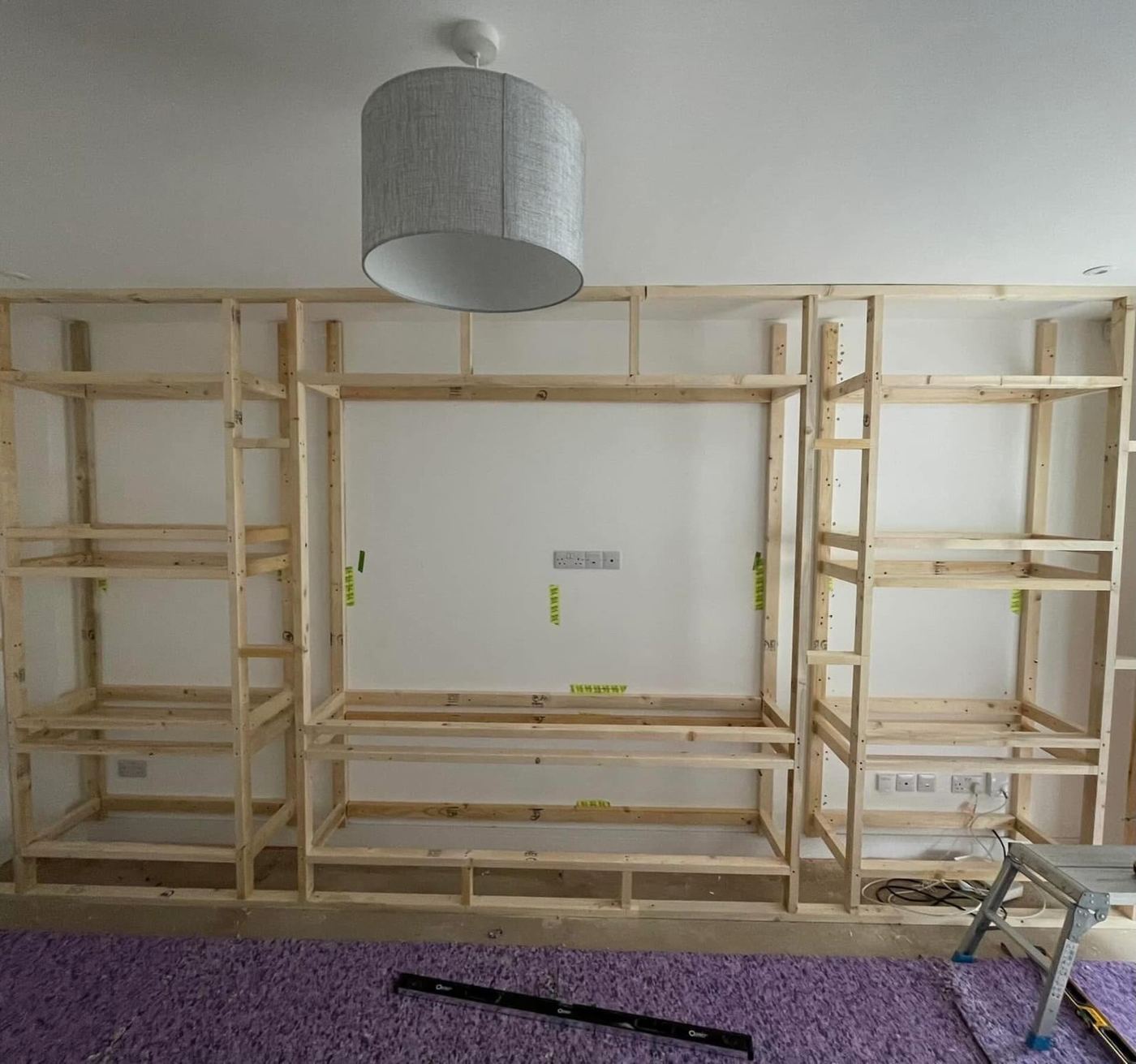 Timber framing for the media wall before plastering